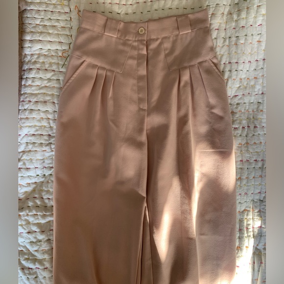 Pink pleated vintage slacks trouser light pink pastel dress pants - Picture 1 of 5